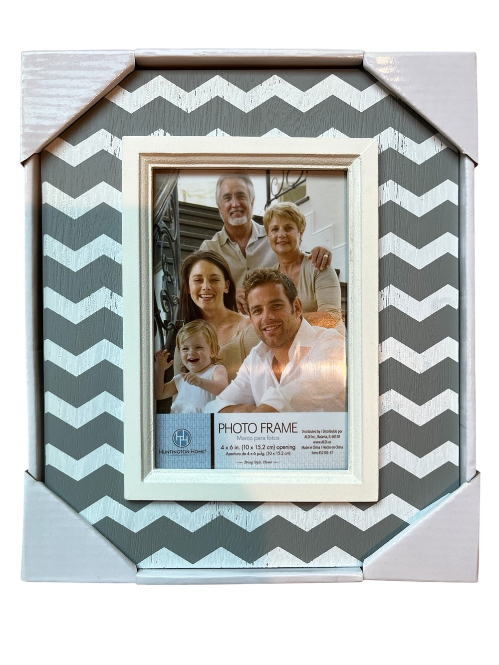Huntington Home Gray Chevron Picture Frame